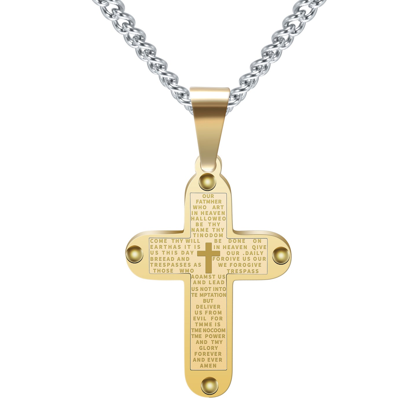 Stainless Steel Cross Shelf Necklace Titanium Steel