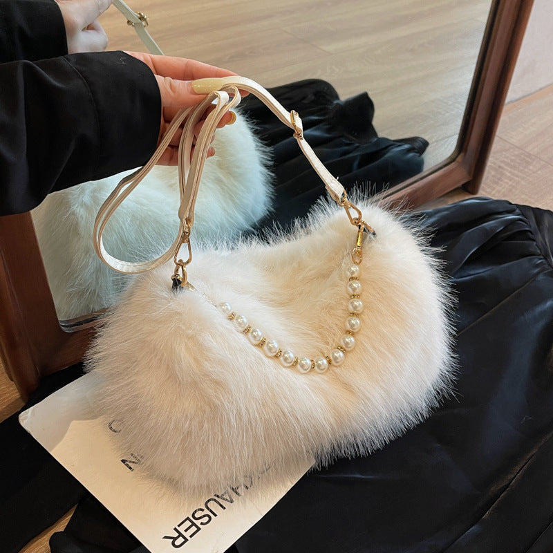 Autumn And Winter Fashion Shoulder Bags Pearl Chain Crossbody