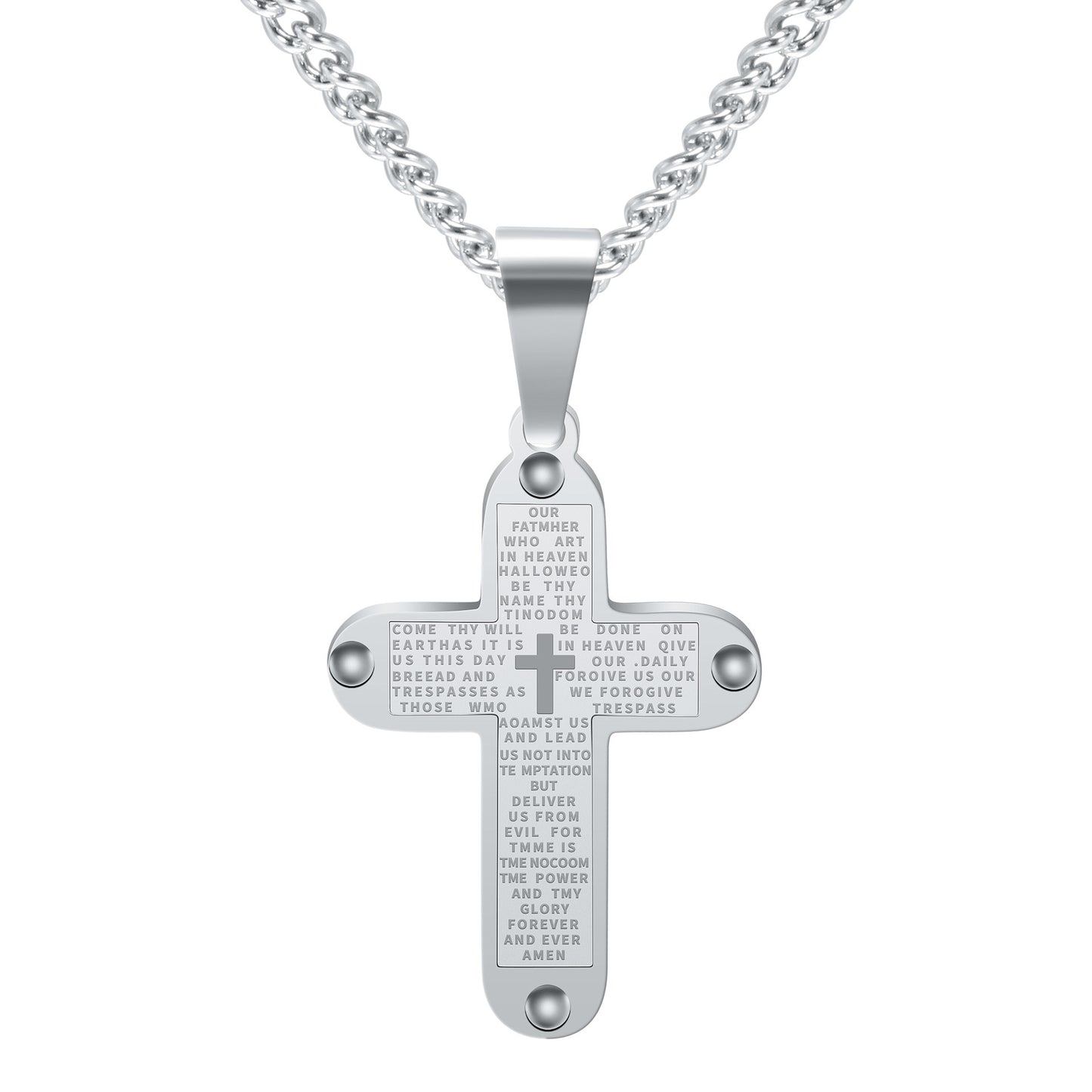 Stainless Steel Cross Shelf Necklace Titanium Steel