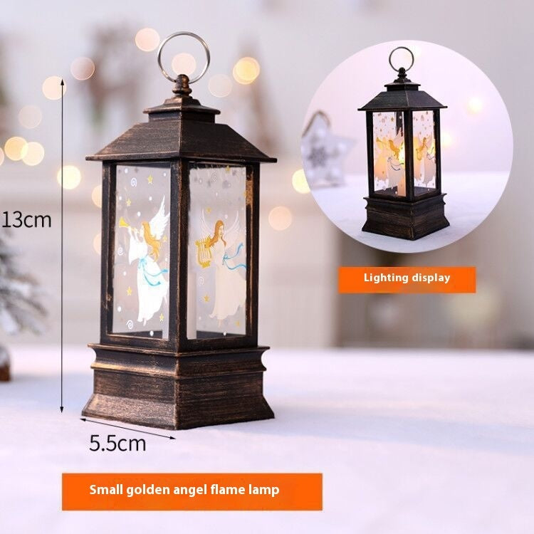 Christmas Portable Oil Lamp Santa Claus Battery Powered Indoor Outdoor Hanging Lanterns Festive Party Decoration