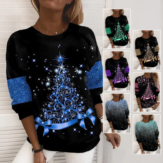 Christmas Sweater Women's 3D Digital Printing Pullover Jacket Fashion Casual