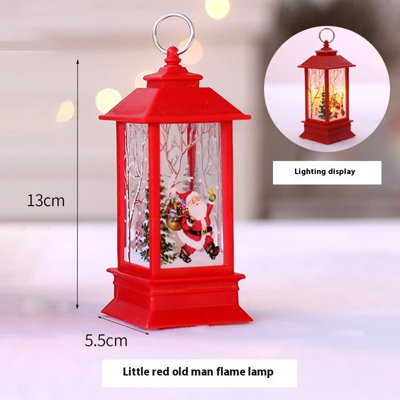 Christmas Portable Oil Lamp Santa Claus Battery Powered Indoor Outdoor Hanging Lanterns Festive Party Decoration