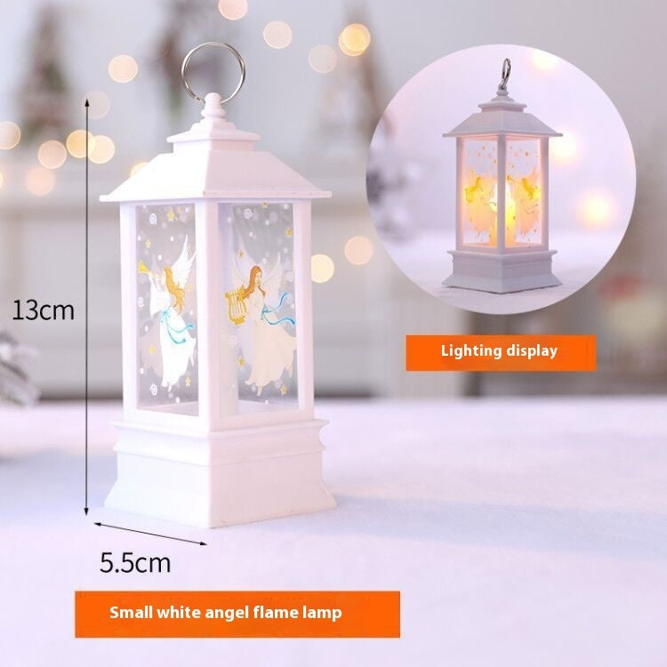 Christmas Portable Oil Lamp Santa Claus Battery Powered Indoor Outdoor Hanging Lanterns Festive Party Decoration