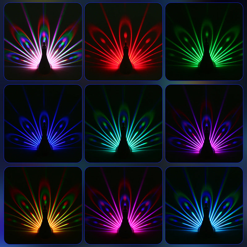 Peacocks Wall Lamp Colorful Ambient Lighting Modern Creative For Bedroom