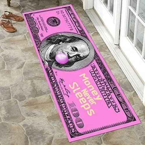 Black Gold 100 Dollar Bill Money Kitchen Floor