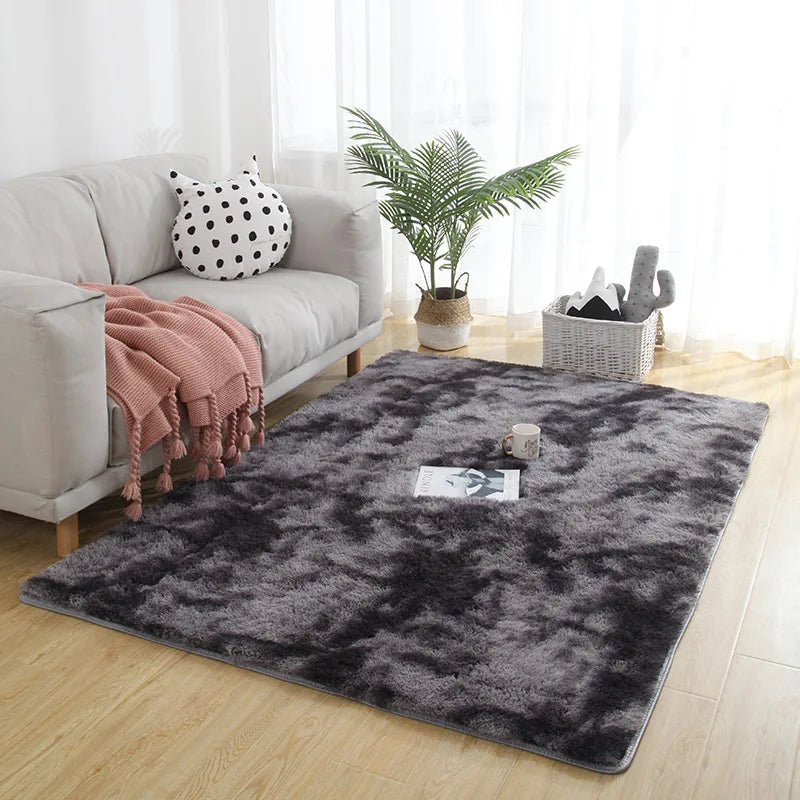 Gray Carpet for Living Room Plush Rug Bed Room