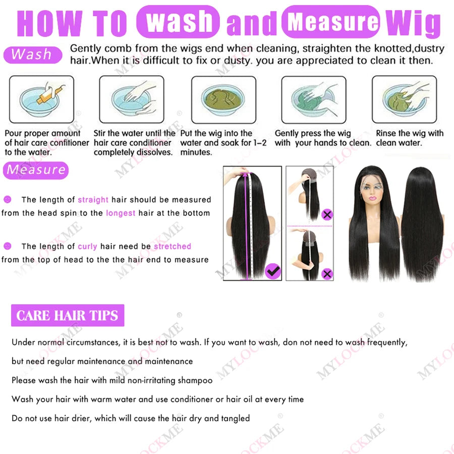 Lace Closure Human Hair Wigs For Women 6x4 Pre-Cut