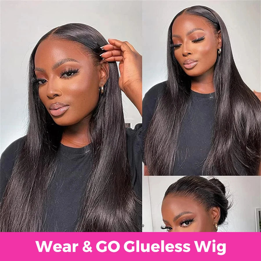 Glueless Straight Human Hair Lace Closure Wig For Women