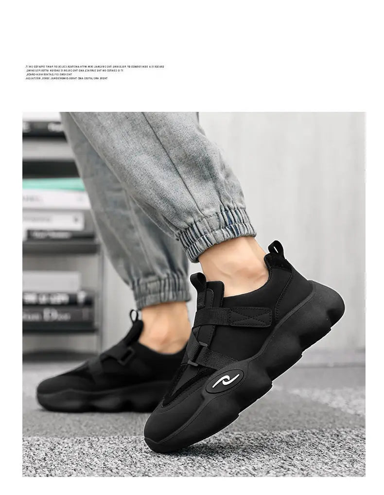 New Fashion Black Platform Sneakers Chunky Shoes for Men