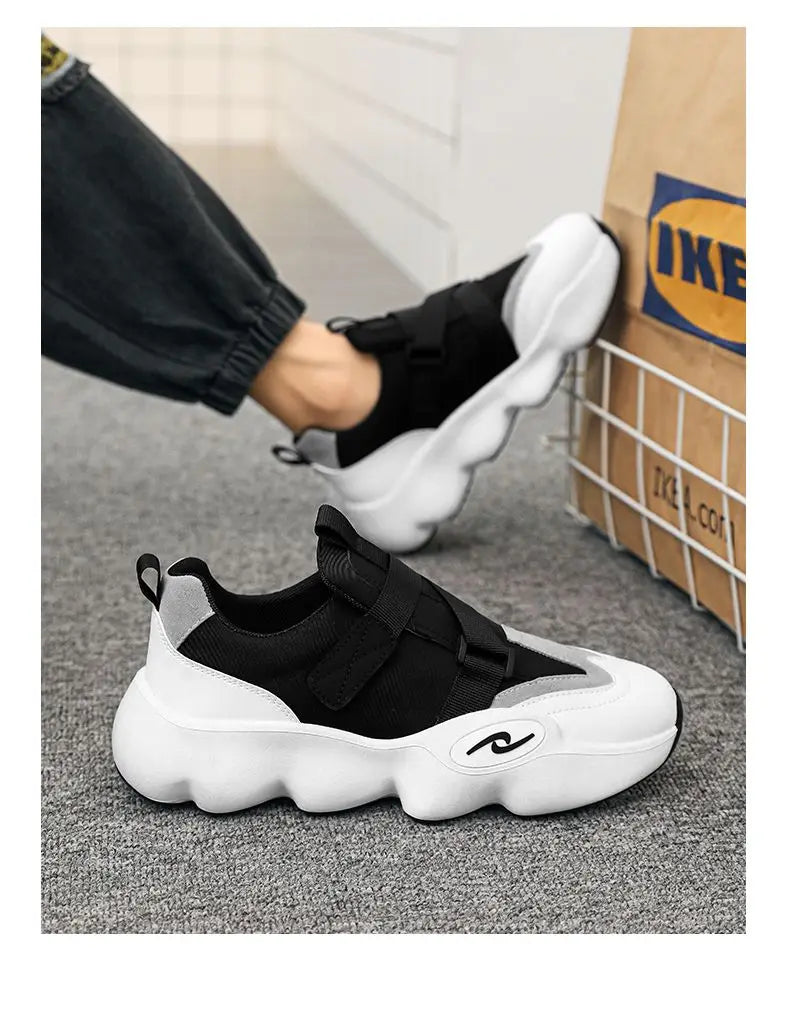 New Fashion Black Platform Sneakers Chunky Shoes for Men