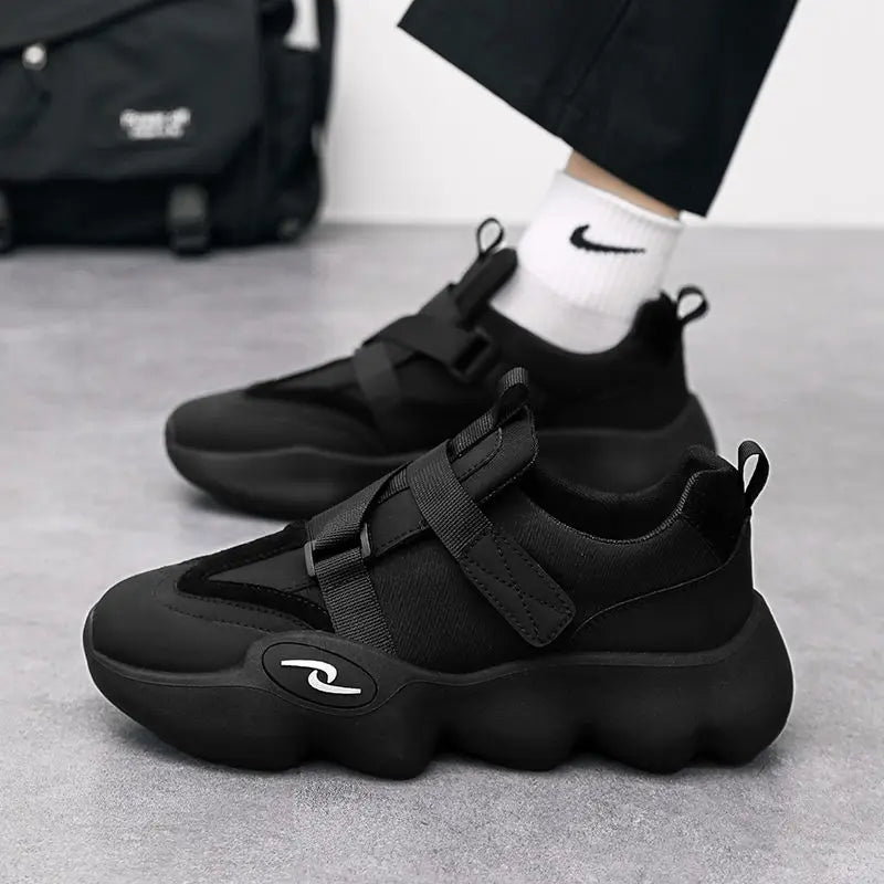 New Fashion Black Platform Sneakers Chunky Shoes for Men