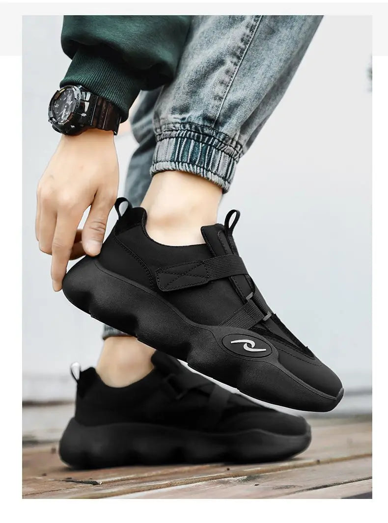 New Fashion Black Platform Sneakers Chunky Shoes for Men