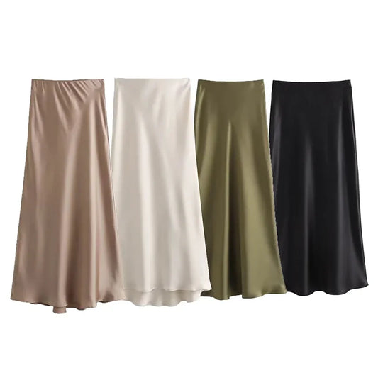 l Women Long Skirt Spring Elastic High