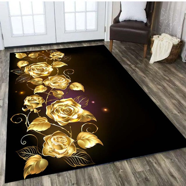 Rose Flower Carpet for Living Room Home Decor Sofa Table Large Area Rugs