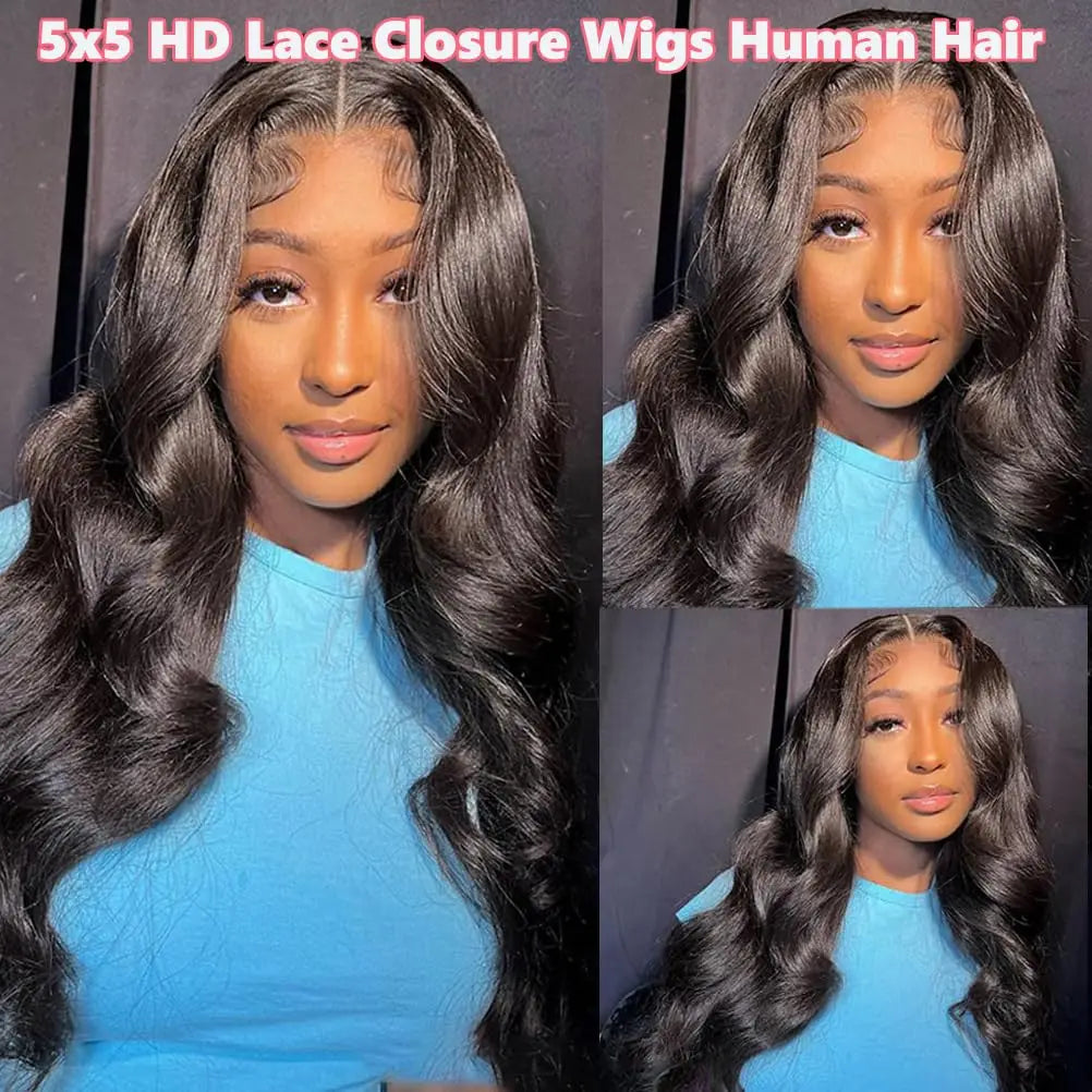 Lace Closure Human Hair Wigs For Women 6x4 Pre-Cut