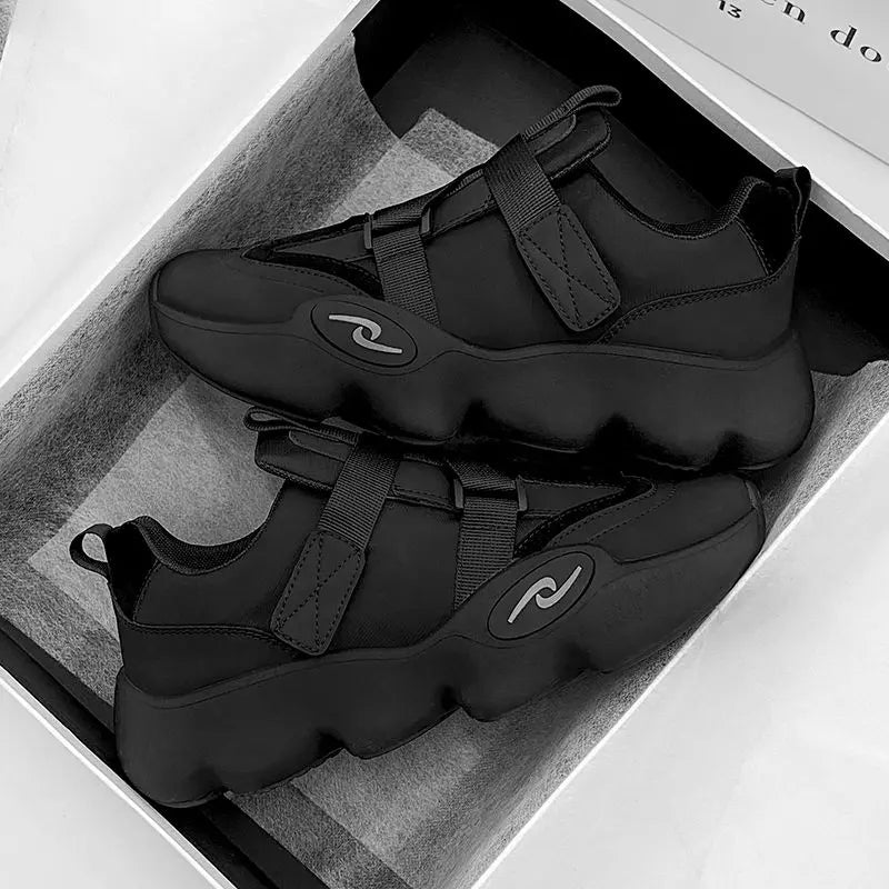 New Fashion Black Platform Sneakers Chunky Shoes for Men