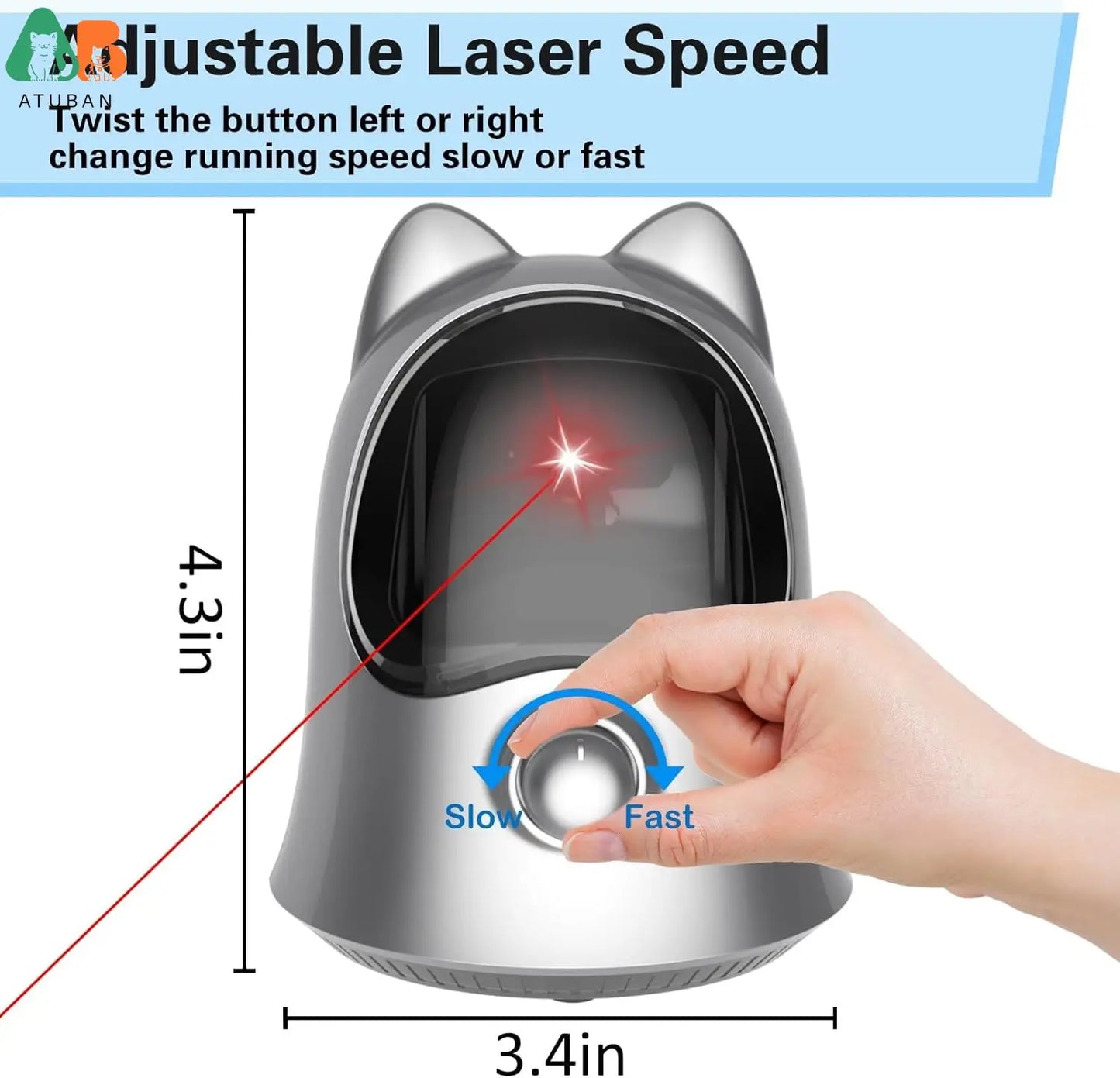 Cat Laser Toy Automatic for Bored Indoor Adult Cats/Kittens/Dogs