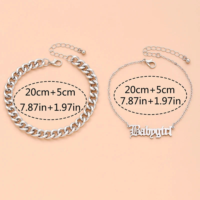 Summer Bracelet Letter Pendant Charm Anklet