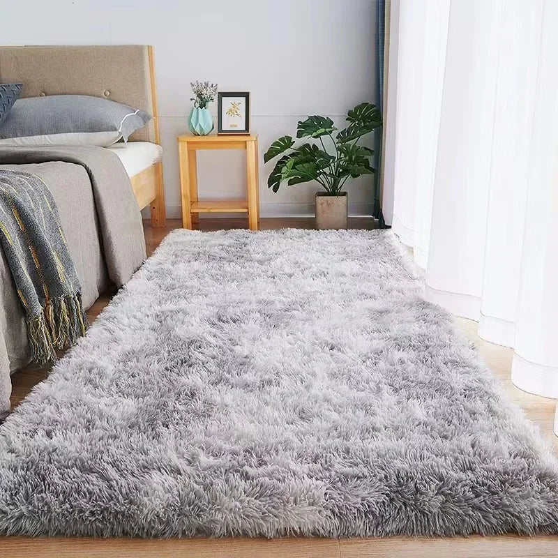 Gray Carpet for Living Room Plush Rug Bed Room