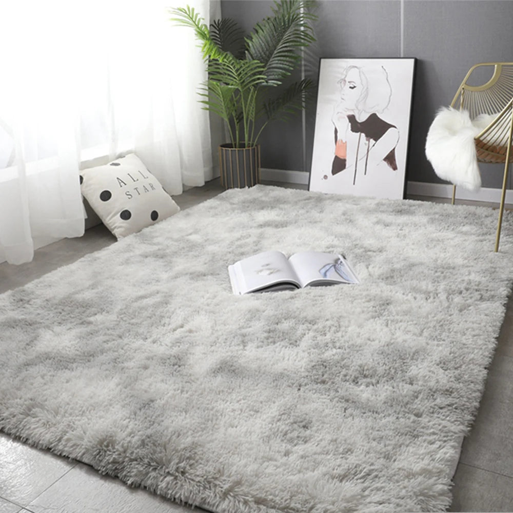 Gray Carpet for Living Room Plush Rug Bed Room