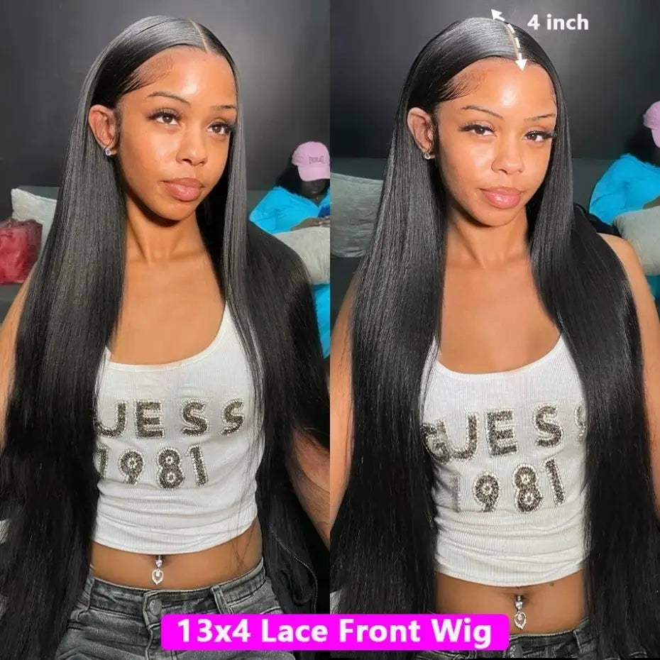 Transparent Lace Front Human Hair Wigs 32 34 For Women