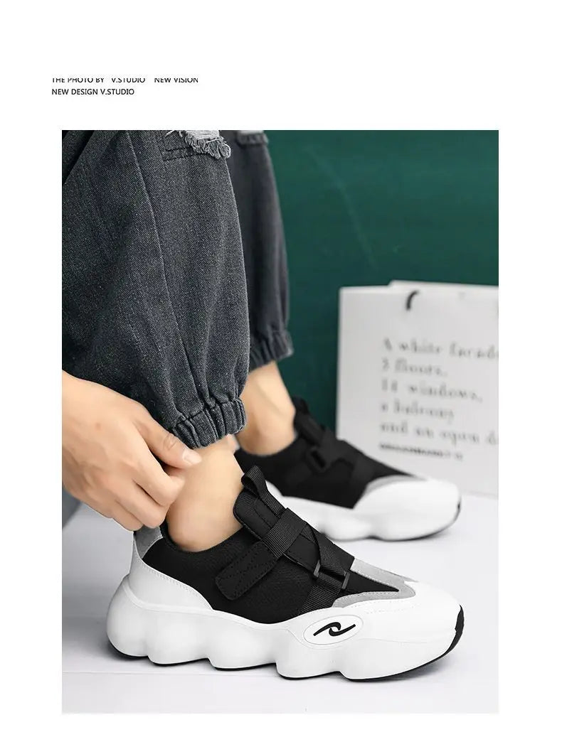 New Fashion Black Platform Sneakers Chunky Shoes for Men