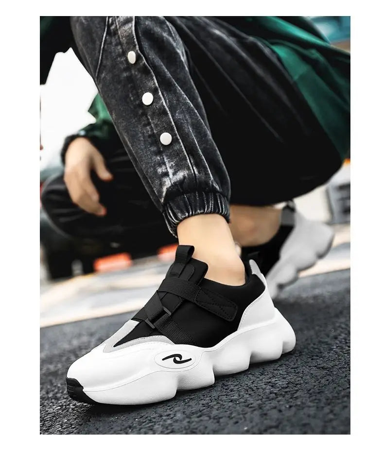 New Fashion Black Platform Sneakers Chunky Shoes for Men