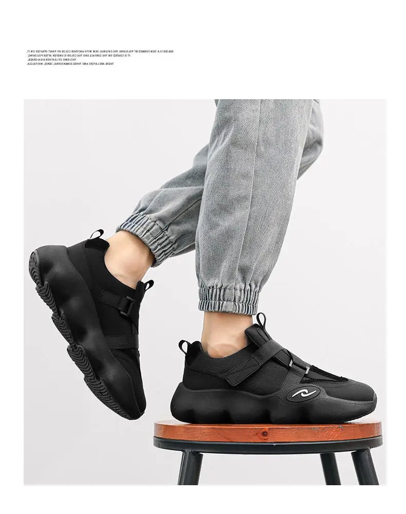 New Fashion Black Platform Sneakers Chunky Shoes for Men