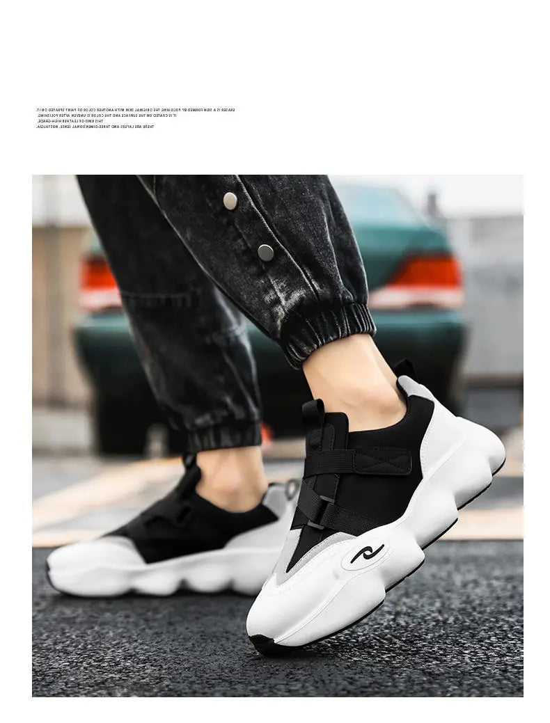 New Fashion Black Platform Sneakers Chunky Shoes for Men