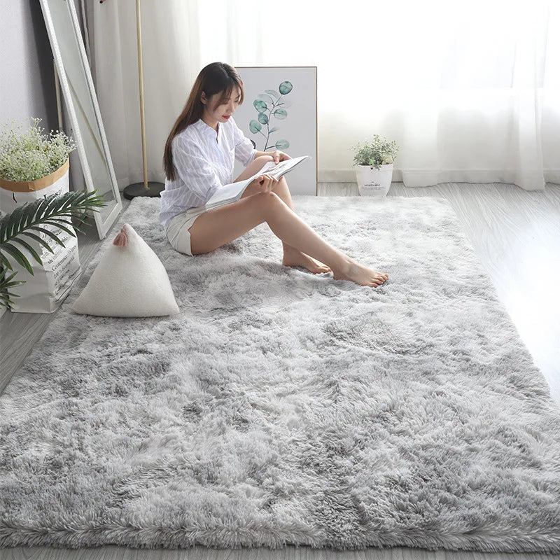 Gray Carpet for Living Room Plush Rug Bed Room