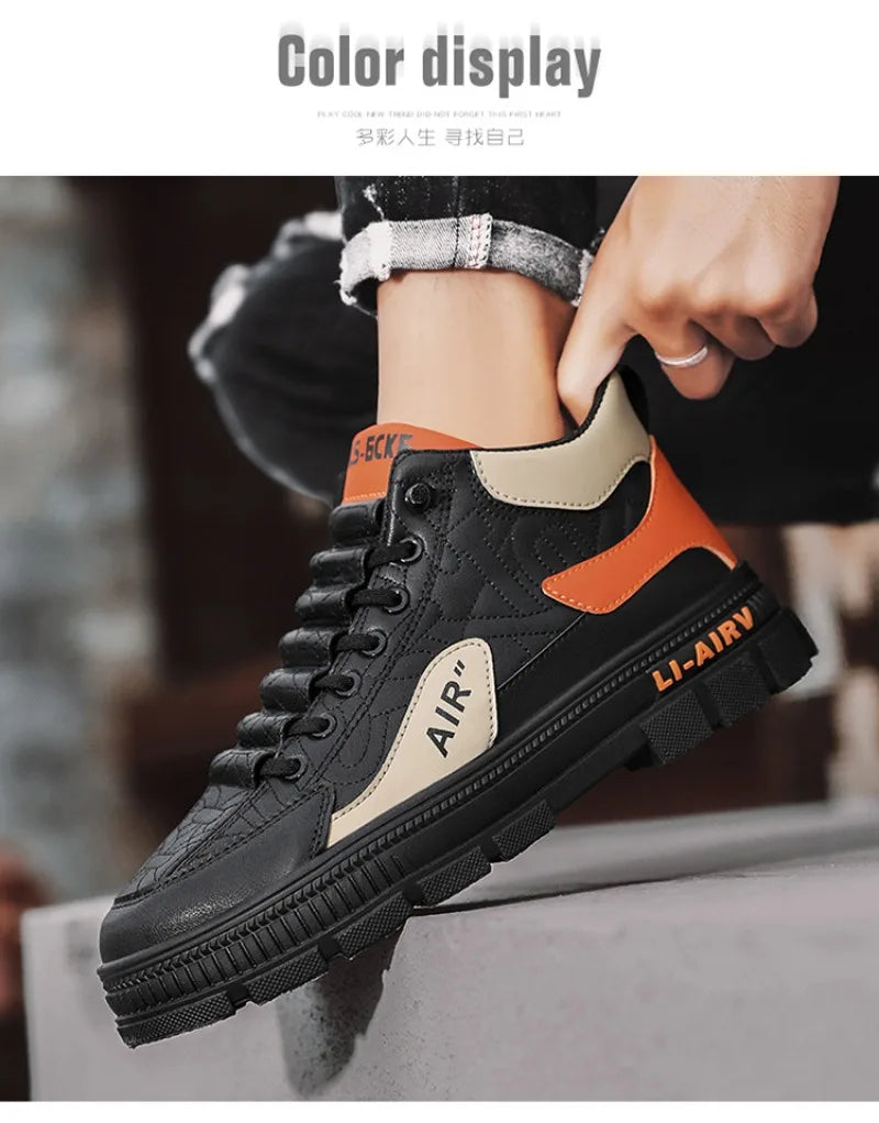 Spring Autumn Fashion High Top Casual Shoes for Men