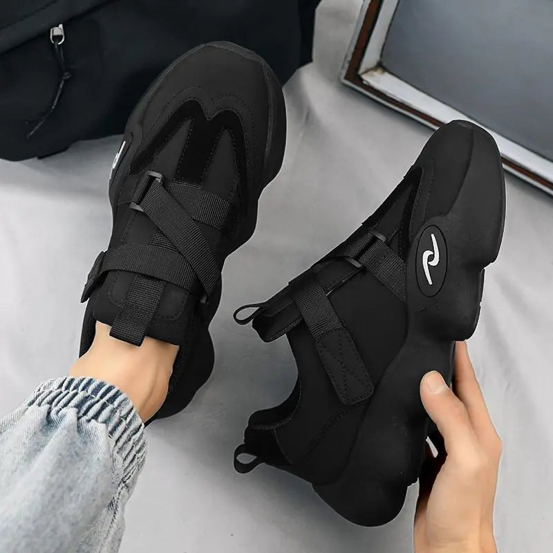 New Fashion Black Platform Sneakers Chunky Shoes for Men