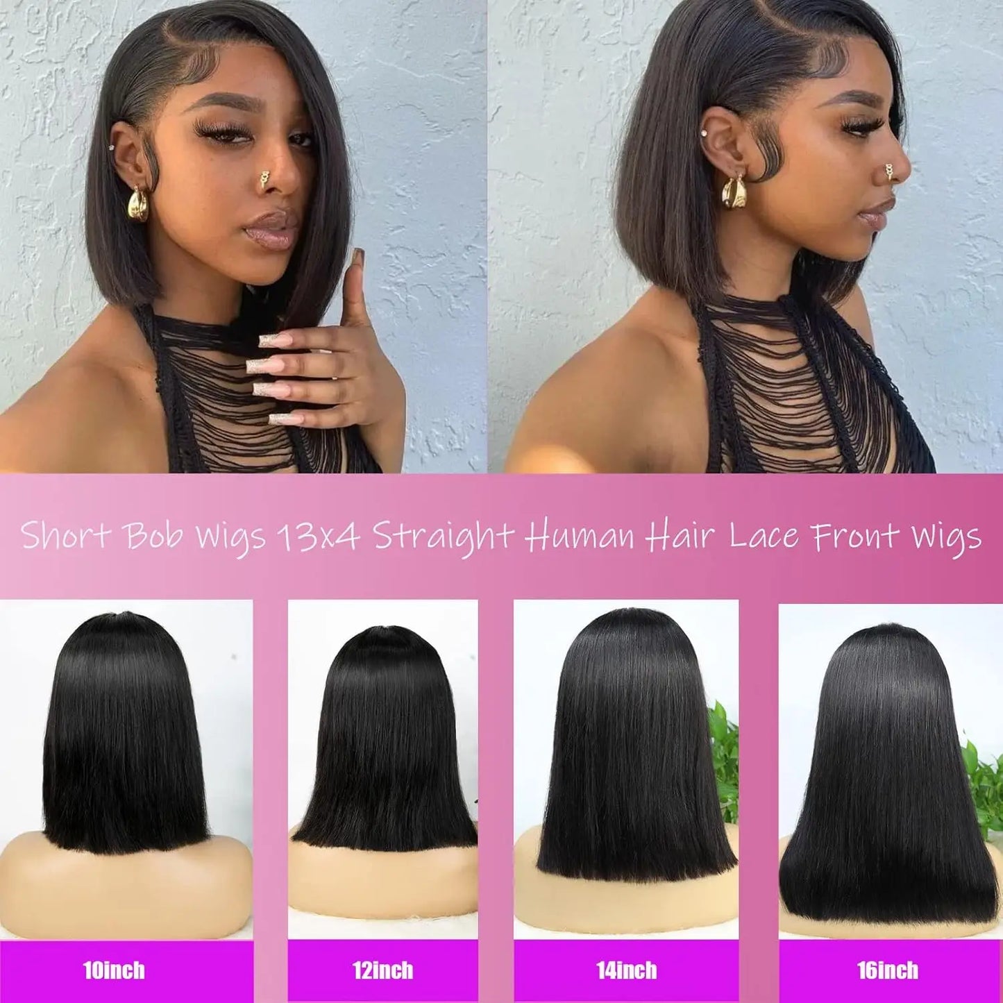 Lace Front Wig Bob Transparent Lace for women