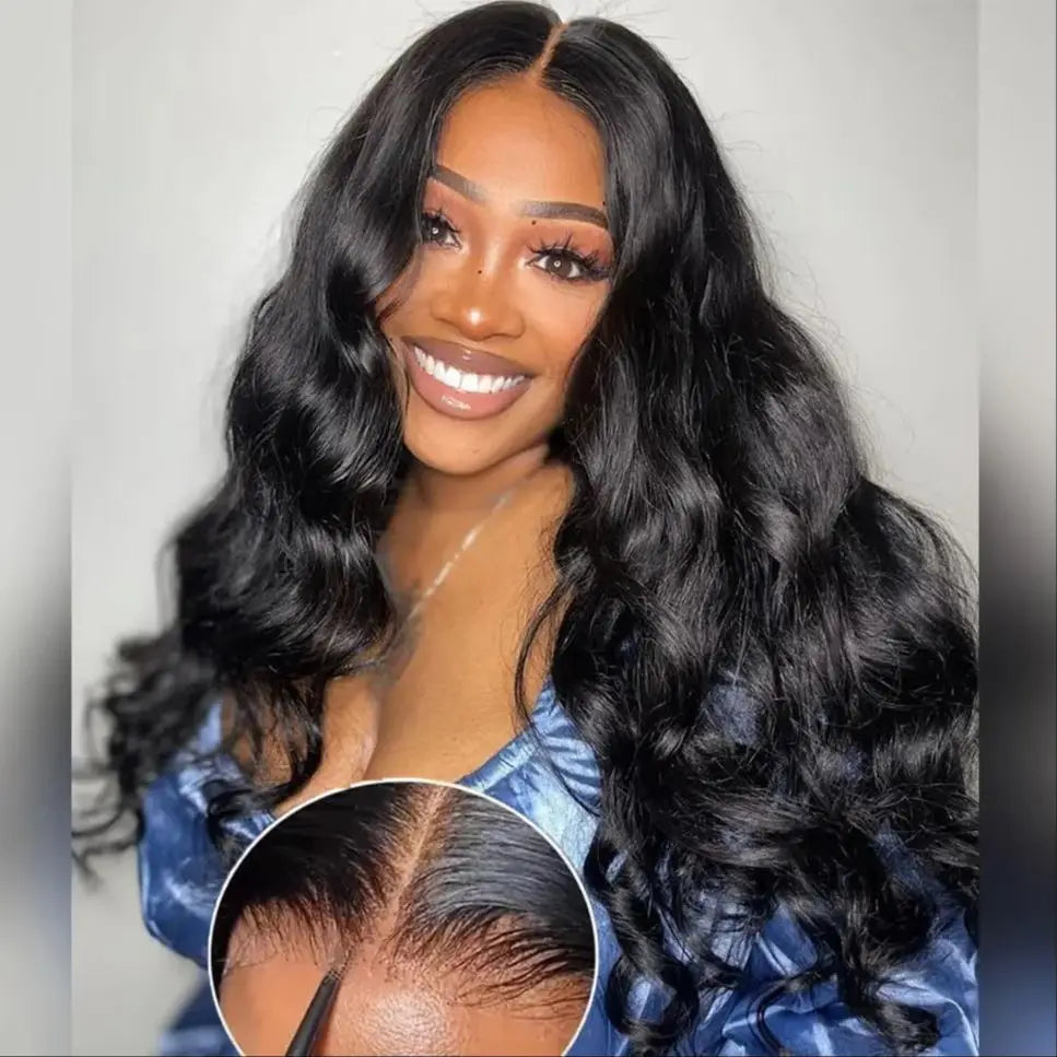 Lace Closure Human Hair Wigs For Women 6x4 Pre-Cut