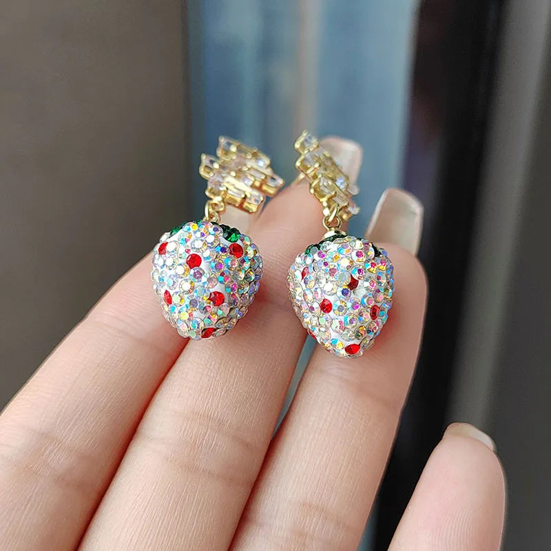 Colorful Stereo Simulation Strawberry Earring  for Women Jewelry