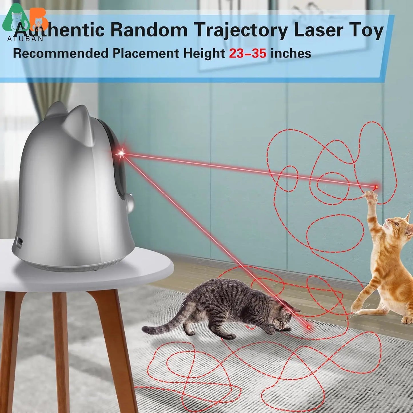 Cat Laser Toy Automatic for Bored Indoor Adult Cats/Kittens/Dogs