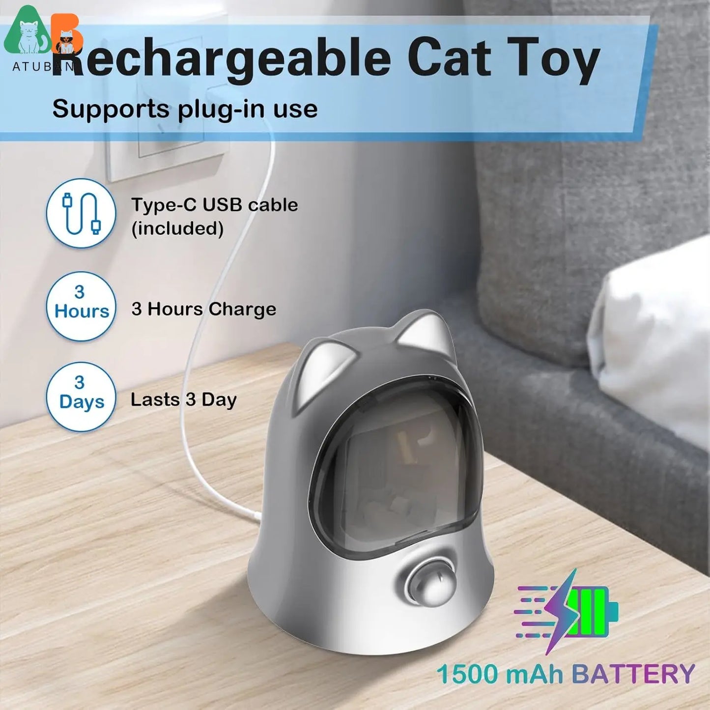 Cat Laser Toy Automatic for Bored Indoor Adult Cats/Kittens/Dogs