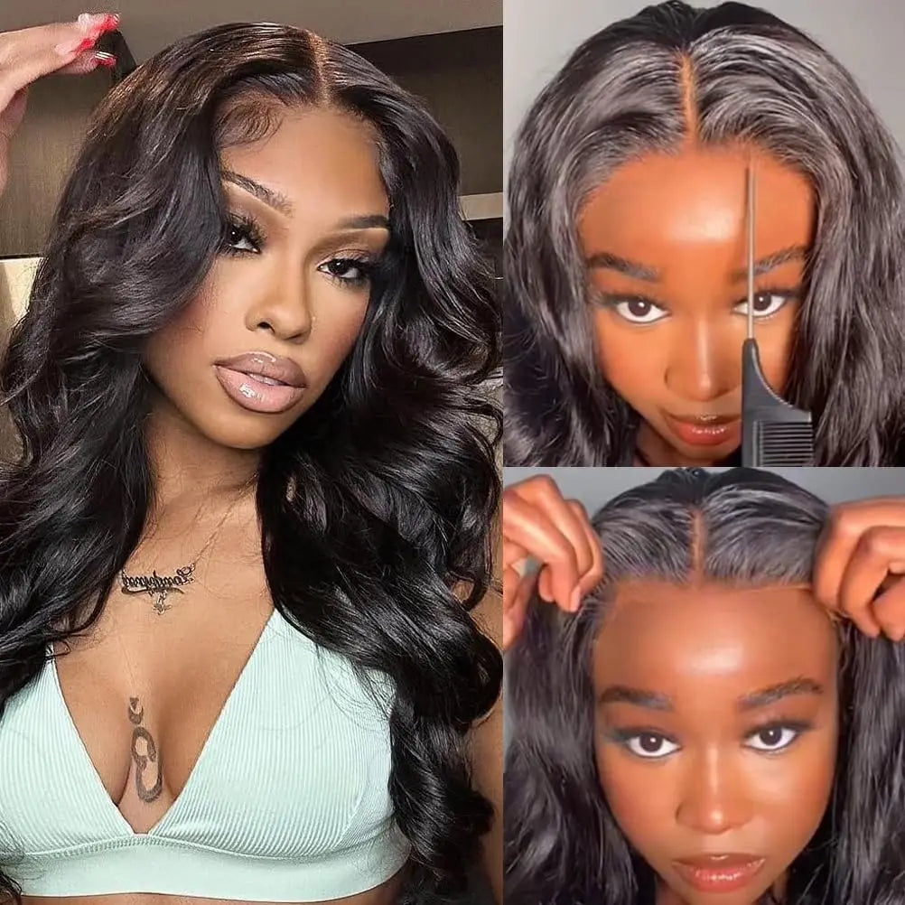 Lace Closure Human Hair Wigs For Women 6x4 Pre-Cut