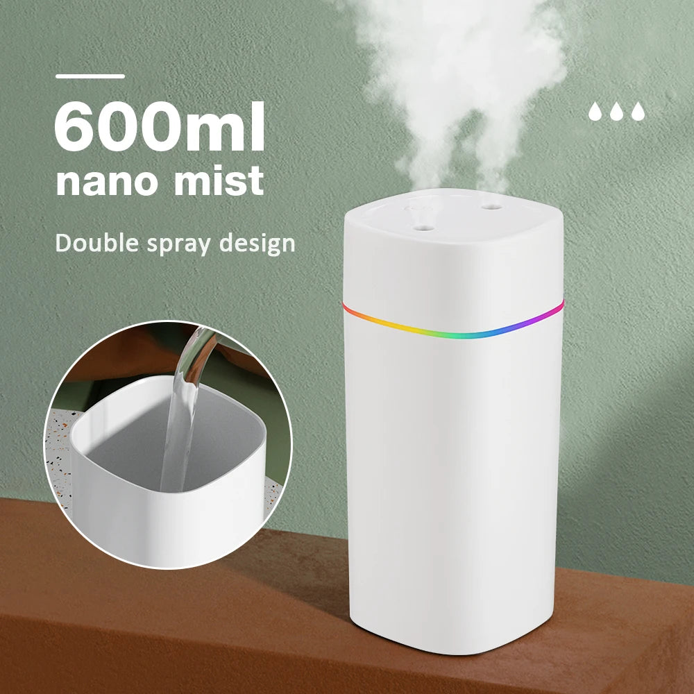 Air Humidifier Double Spray Port Essential Oil Aromatherapy