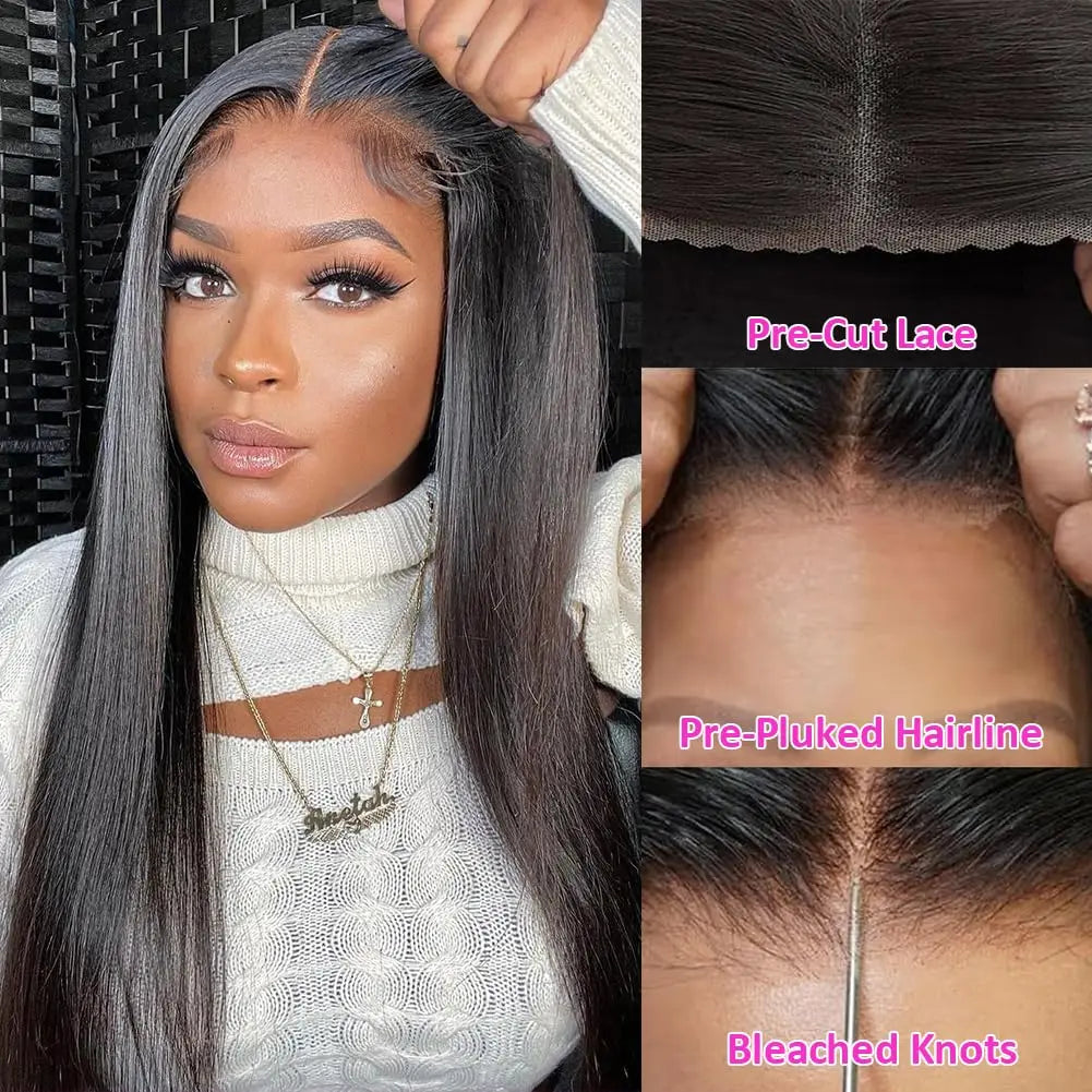 Lace Closure Human Hair Wigs Brazilian Ready for women