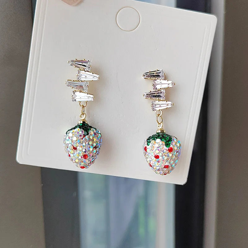 Colorful Stereo Simulation Strawberry Earring  for Women Jewelry