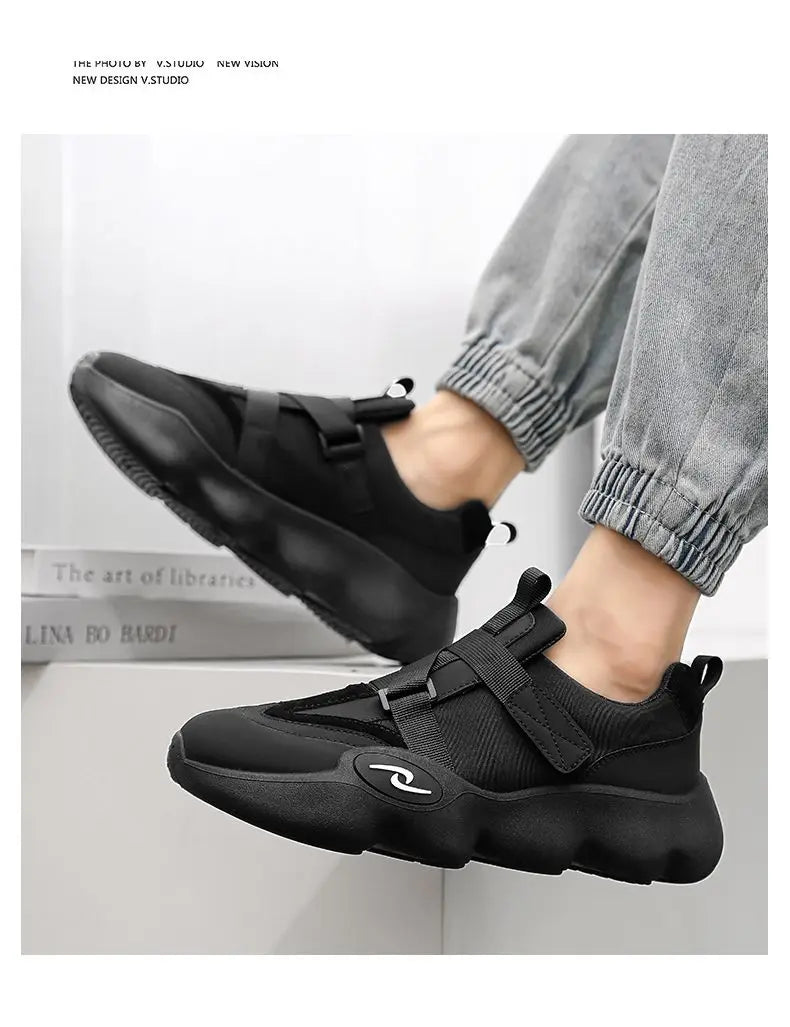 New Fashion Black Platform Sneakers Chunky Shoes for Men