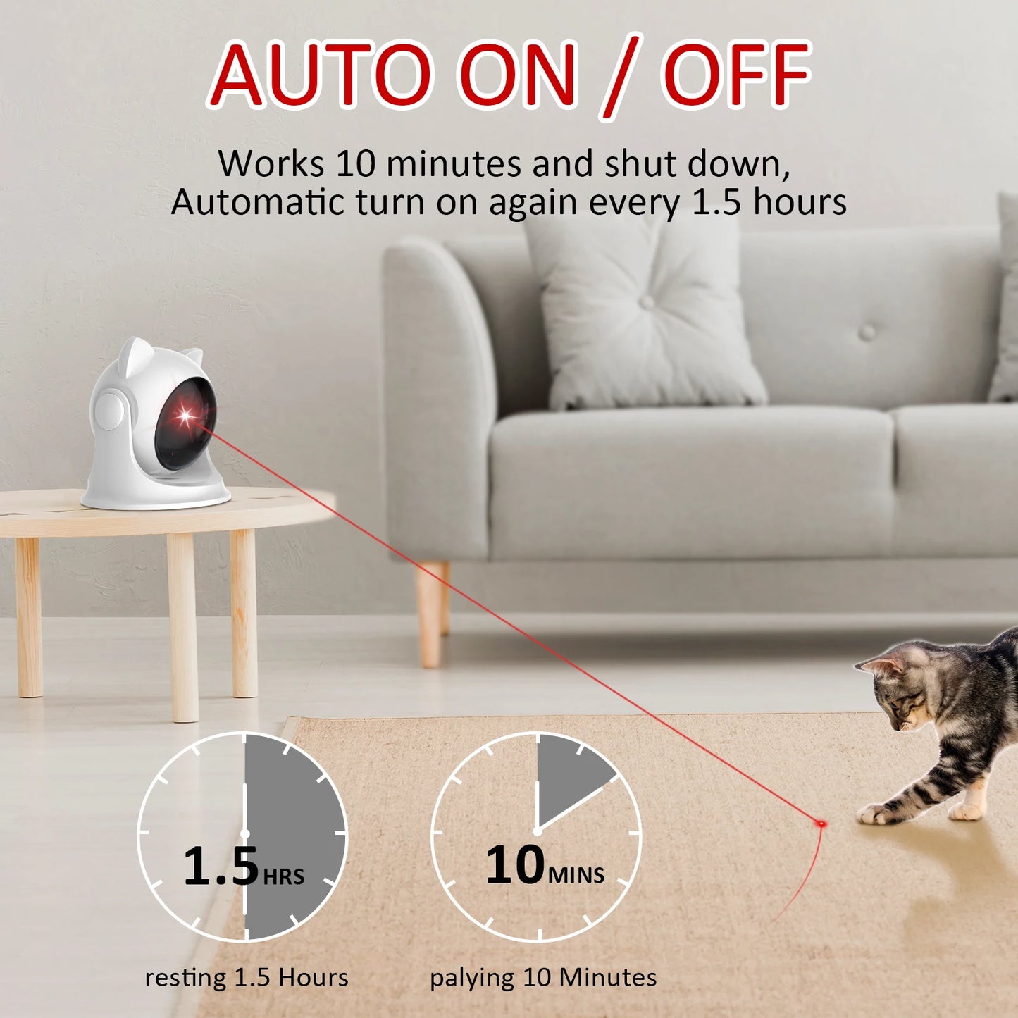 Automatic Laser Toys for Indoor Cats/Dog/Kittne Slow and Fast Mode