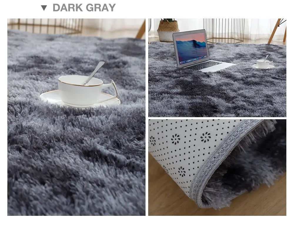 Gray Carpet for Living Room Plush Rug Bed Room