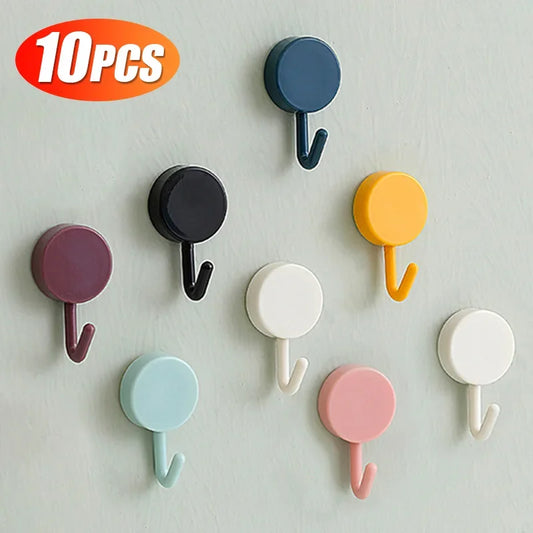 Self Adhesive Wall Hook Strong Without Drilling Coat Bag Bathroom Door Kitchen Towel