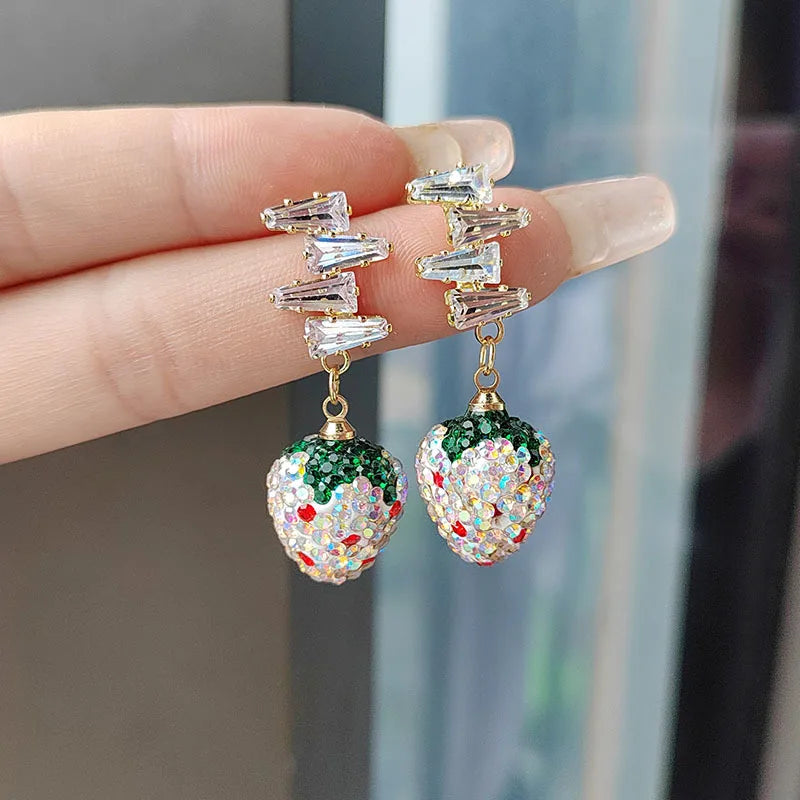 Colorful Stereo Simulation Strawberry Earring  for Women Jewelry