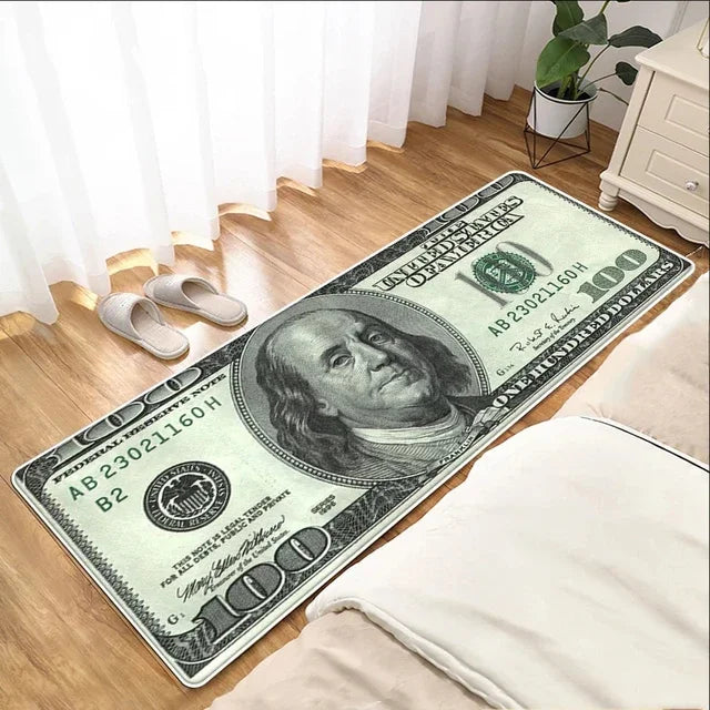 Black Gold 100 Dollar Bill Money Kitchen Floor