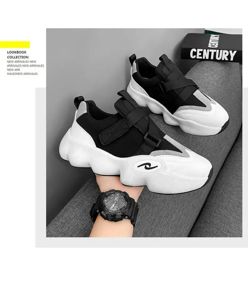 New Fashion Black Platform Sneakers Chunky Shoes for Men