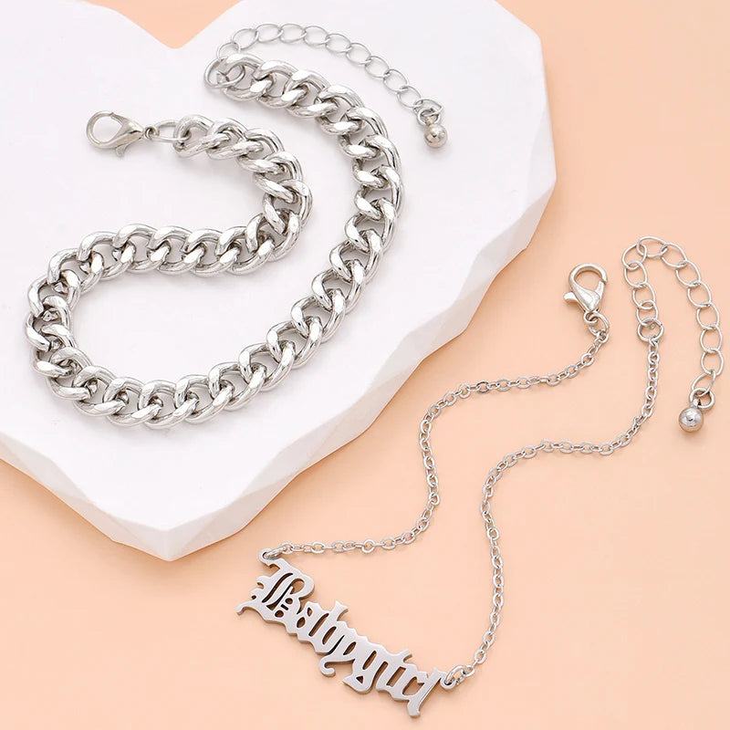 Summer Bracelet Letter Pendant Charm Anklet