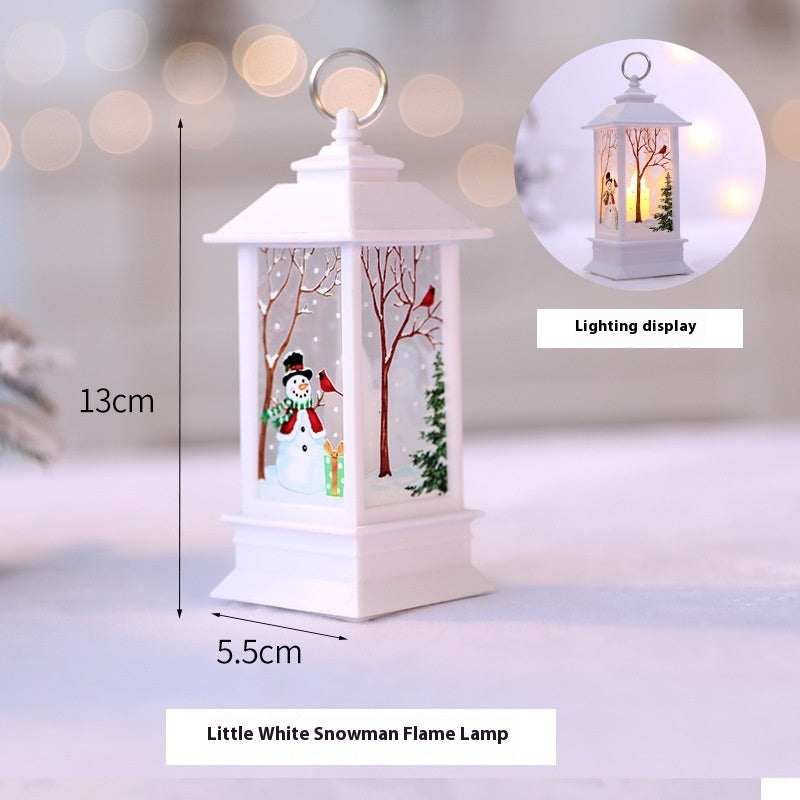 Christmas Portable Oil Lamp Santa Claus Battery Powered Indoor Outdoor Hanging Lanterns Festive Party Decoration